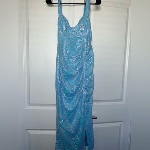 Long Formal/Prom Dress- sequin blue